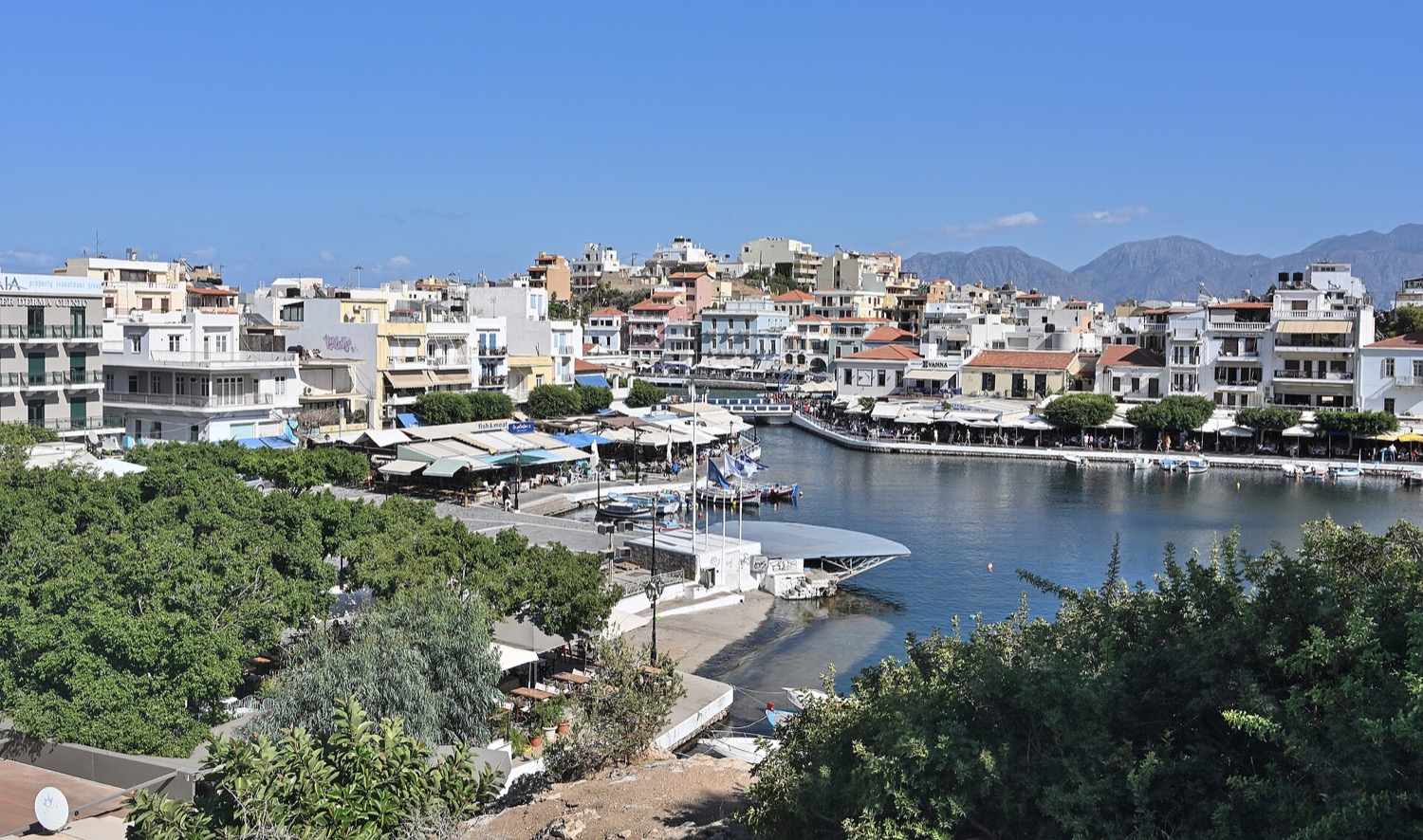 The harbour and Lake Voulismeni in Agios Nikolaos